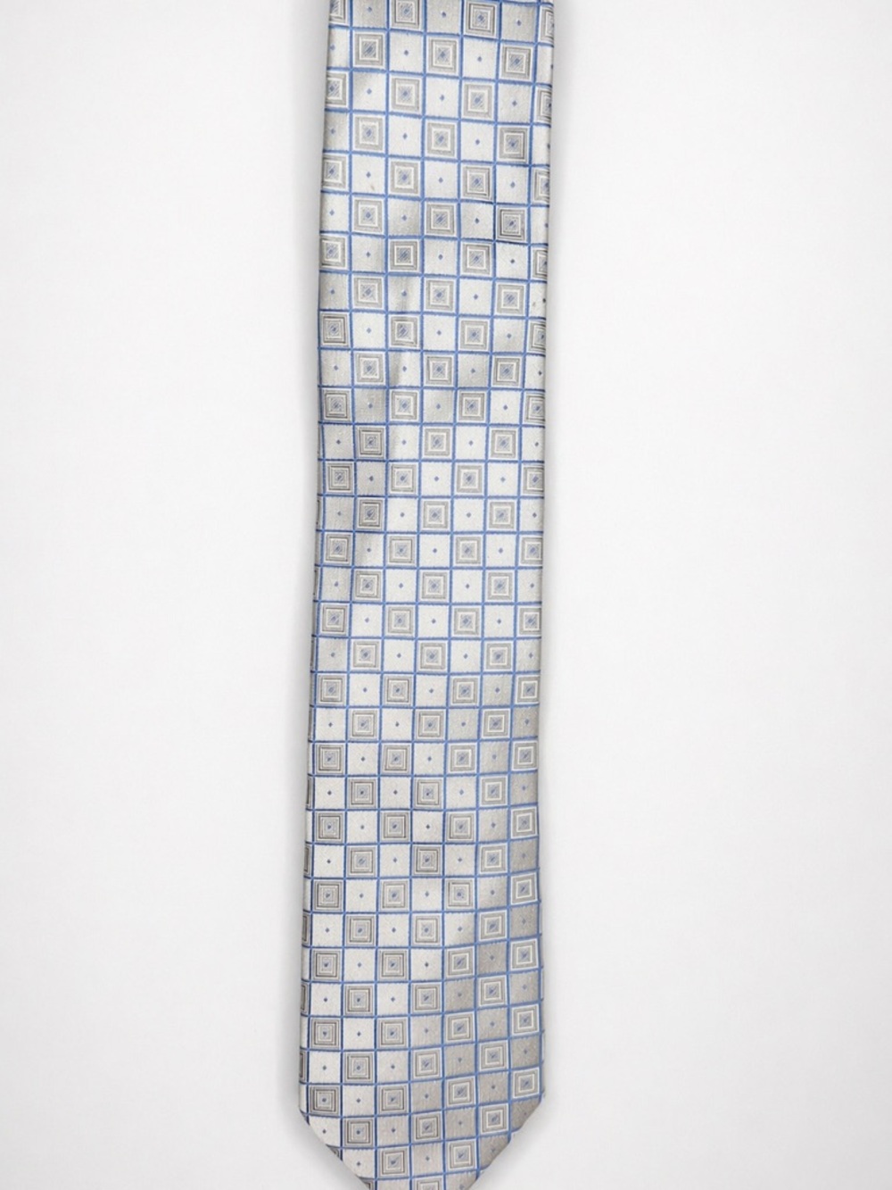 Donald J Trump Signature Collection Silk Tie Blue Geometric Power Tie - Picture 3 of 5